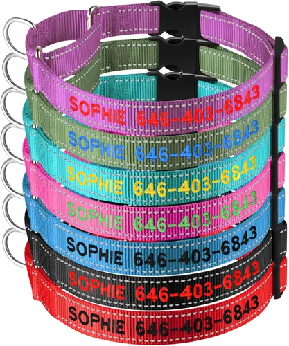 Collar de martingala personalizado para perro - Collares de martingala reflectantes con hebilla, collares de martingala personalizados para