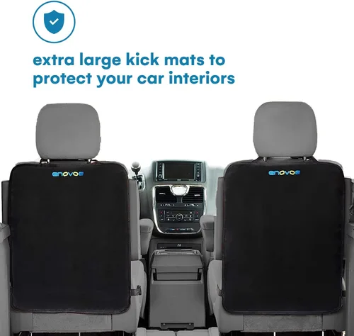 Miniatura 2 de Enovoe - Tapetes contra patadas, protector de asiento trasero para niños, 2 unidades, funda para asiento trasero de coche de calidad prémium, ofrece