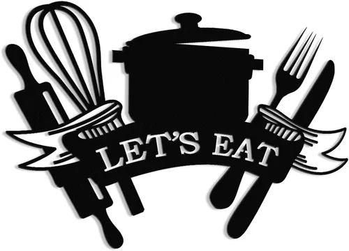 Miniatura 5 de XORT Letrero de metal para cocina, arte de pared de cocina de metal, letrero de "Let's Eat" para el hogar, cocina, comedor, sala de estar