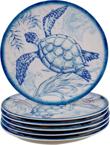 Miniatura 3 de Certified International Oceanic - Juego de vajilla de melamina de 12 piezas, servicio para 4, multicolor