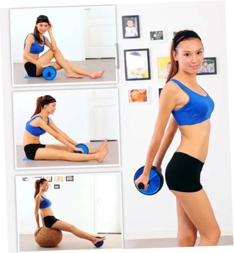 Miniatura 6 de Rueda de rodillo abdominal para ejercicio abdominal, para entrenamiento de núcleo, rebote automático, rueda abdominal, silencio abdominal