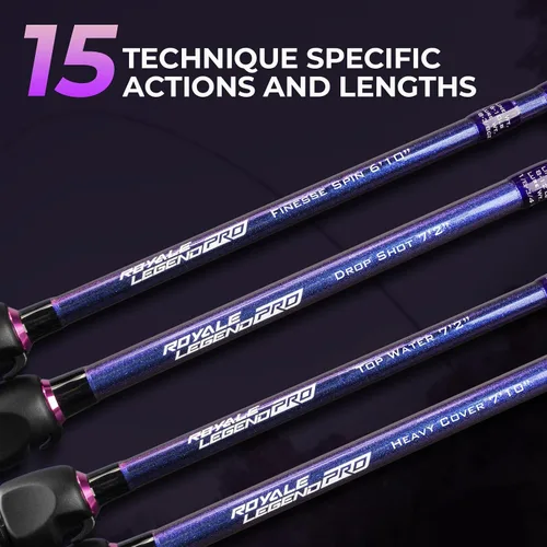 Miniatura 7 de KastKing Royale Legend Pro Technique Bass Fishing Rods, KastFlex IM7 Graphite Blanks, 2-Piece Rod with Extra Tip, SlipLock Technology Handles, PTS