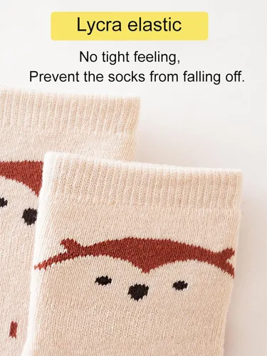 Miniatura 3 de Calcetines antideslizantes para bebés y niños pequeños, cálidos, gruesos, antideslizantes, calcetines para niñas y niños, recién nacidos, 5 pares