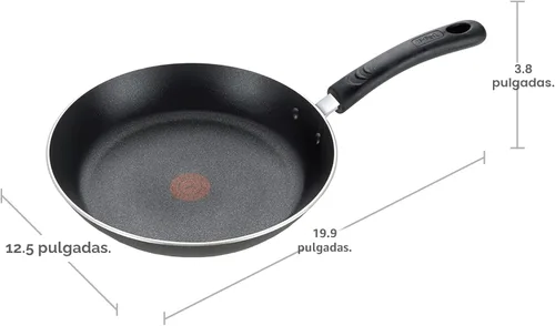 Miniatura 7 de T-fal E93808 Sartén antiadherente profesional, Utensilios de cocina antiadherentes, Sartén de 12.5 pulgadas, Indicador de calor termo-spot, Negro