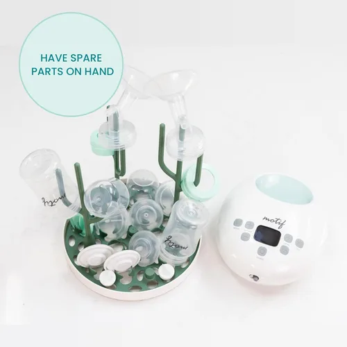 Miniatura 4 de Motif Medical Luna - Piezas de repuesto para extractor de leche doble, piezas de extractor de leche con botellas, pezones, tubos, válvulas
