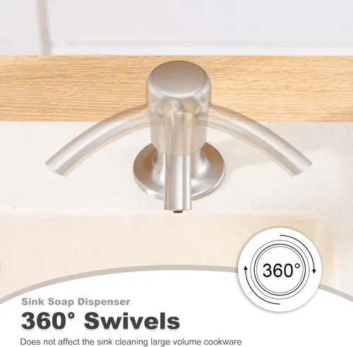 Miniatura 6 de GAGALIFE Dispensador de jabón para fregadero de cocina con botella grande de 17 onzas, dispensador de jabón para fregadero de cocina, recarga desde