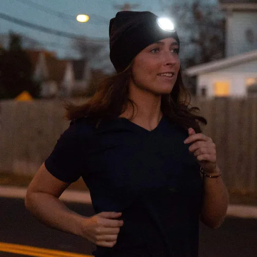 Miniatura 7 de Gorros y diademas reversibles con forro polar de rendimiento LED para correr 3 modos de luz, midnight, talla única