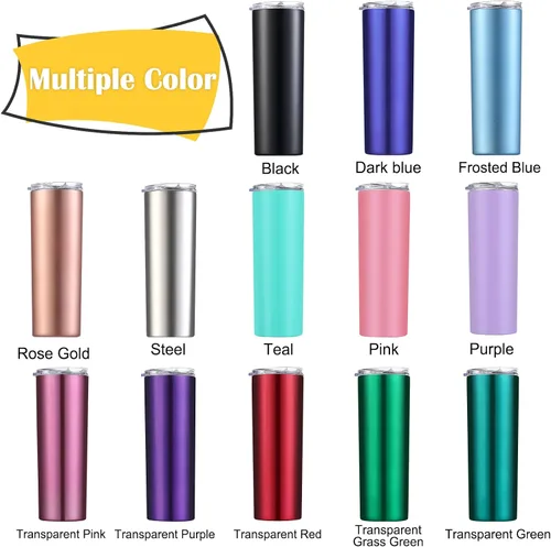 Miniatura 2 de Vasos delgados personalizados con tapas y pajitas, vaso delgado de acero inoxidable grabado con láser, vasos personalizados con nombre de 20 onzas
