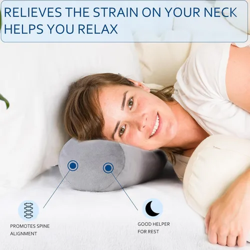 Miniatura 5 de Health - Almohada cervical para el cuello, cómodas y altamente resistentes, almohadas de cuello redondo para dormir, almohada de gran