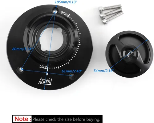 Miniatura 4 de Tapa de combustible sin llave para Yamaha YZF-R1 2004-2017, YZF-R6 2003-2016, FJ-09/MT-09 Tracer 2013-2016, FJR 1300 2006-2016, FZ8 2011-2015, MT-03