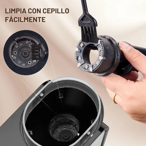 Miniatura 5 de AYCHIRO Molinillo de café con rebabas, molinillo de granos de café eléctrico ajustable con 14 configuraciones de molienda, 2-12 tazas para espresso