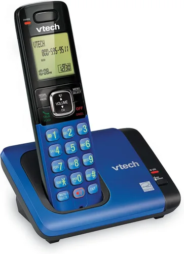 Miniatura 2 de Teléfono Vtech DECT 6.0 con identificador de llamadas / llamada en espera, plata / negro con 2 auriculares inalámbricos, Azul 1 Auricular Azul