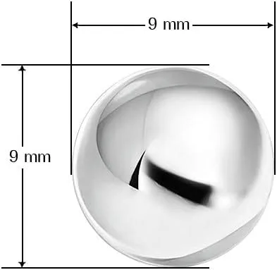 Miniatura 4 de Silverline Jewelry Aretes de bola de plata de ley 925 0.079 in-0.433 in