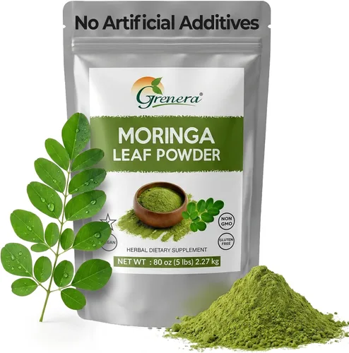 Miniatura 9 de Grenera Moringa en polvo orgánico Hoja de Moringa Oleifera Ingrediente a base de plantas Probado en laboratorio para calidad Mezcla fácil