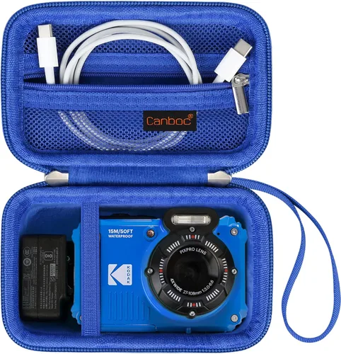 Miniatura 15 de Canboc Funda de transporte para cámara digital Kodak PIXPRO WPZ2, resistente e impermeable, bolsa de fotografía subacuática, bolsillo de malla