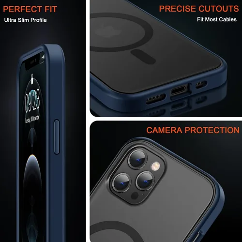 Miniatura 6 de TENDLIN MagSafe - Funda magnética compatible con iPhone 12 / iPhone 12 Pro [MagSafe] translúcida mate con parte trasera dura de silicona suave