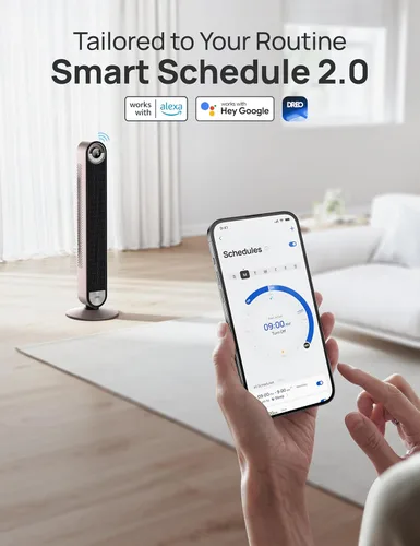 Miniatura 5 de Dreo - Ventilador de torre para dormitorio, ventilador oscilante de pie de 90° con velocidad de 28 pies por segundo, silencioso de 25dB para dormir