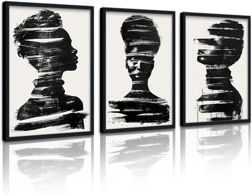 Miniatura 21 de MAMAGO Lienzo decorativo para pared, pintura de belleza dorada y negra, fotos de mujeres africanas, hermosos pósteres de mujer negra, impresiones