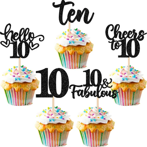 Miniatura 73 de 30 piezas de adornos para cupcakes de 12 cumpleaños feliz, brillantes doce, hola 12, felicitaciones a 12 años, adornos para cupcakes, 12