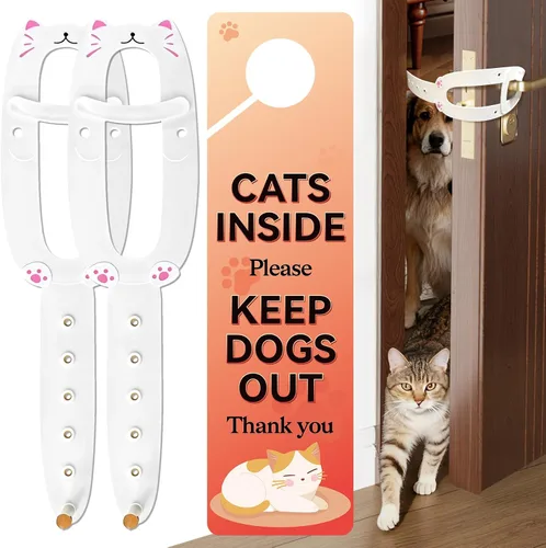 TGIOW Pestillo de puerta para gatos, 2 pestillos de puerta para gatos que mantienen a los perros fuera de la caja de arena y alimentos, tapón de