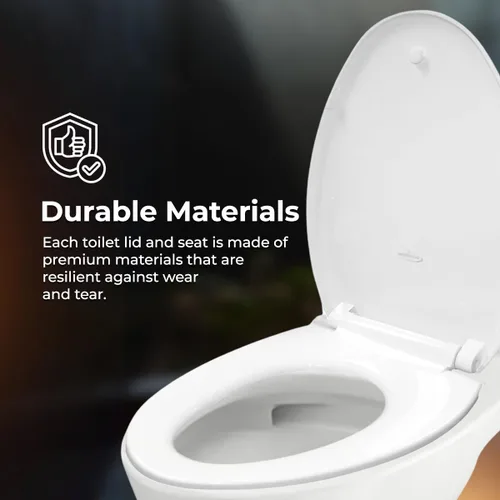 Miniatura 3 de GenieBidet Asiento de inodoro alargado de cierre suave, asiento de inodoro silencioso y tapas de inodoro, herramientas de montaje alargadas