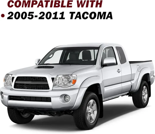 Miniatura 6 de JSBOYAT Conjunto de faros delanteros de recambio para camioneta Toyota Tacoma 2005-2011, bombillas incluidas (carcasa negra con reflector ámbar)