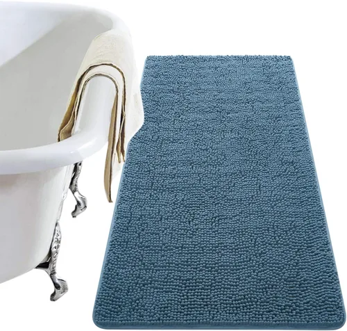 Miniatura 18 de LOCHAS Alfombra de Baño de Lujo Lanuda Tapete de Baño 24 x 17 Pulgadas, Alfombras de Baño Lavables Antideslizantes para Baño y Ducha, Alfombras