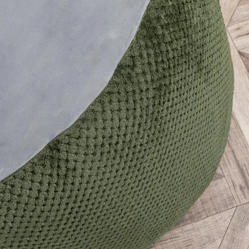 Miniatura 5 de Funda para puf, sin relleno, suave, lavable, de fibra de felpa, para adultos, funda de piel mullida sin relleno, color verde oscuro