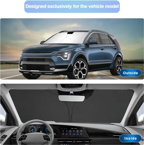 Miniatura 2 de SXCY Parasol para parabrisas Kia NIRO 2023-2026, accesorios 2021-2024 2025 2026 NIRO EV 2023-2026, 2023-2025, 2026, parasol plegable para rayos UV