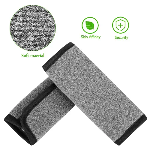 Miniatura 5 de Accmor Fundas de correa de asiento de automóvil para bebés y niños, fundas de correa de asiento de automóvil, almohadillas de hombro, fundas de Gris