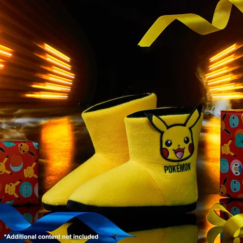 Miniatura 2 de Pokemon Pantuflas para niños, zapatillas de bota Pikachu Bulbasaur suaves, antideslizantes, zapatos de casa, regalos de anime para niños
