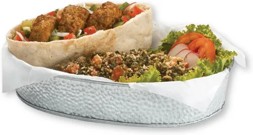 Miniatura 10 de TableCraft GP10 - Plato redondo de acero galvanizado con textura de guijarro, 10.5 x 10.5 x 1.25 pulgadas, plateado, ligero y duradero, ideal