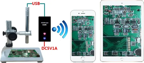 Miniatura 2 de Vividia Microscopio digital de mano para iPhone/iPad/Android/PC con soporte de metal multifuncional profesional