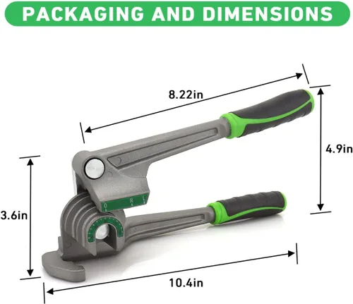Miniatura 6 de Dobladora de tubos de 1/4 ", 5/16", 3/8" (6/8/0.394 in) O.D. Dobladora de tubos 3 en 1 Dobladora de tubos de aluminio y cobre HVAC de 180 °