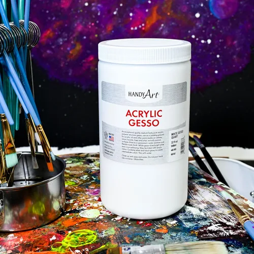 Miniatura 5 de Handy Art Gesso acrílico, 32 onzas, blanco, imprimación para lienzo, madera y superficies de pintura de artistas, mejora la adherencia de la pintura