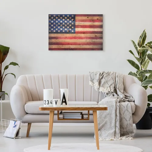Miniatura 4 de Empire Art Direct Arte de pared con impresión digital de bandera estadounidense en madera maciza, 16 x 24 x 1.5 pulgadas, listo para colgar