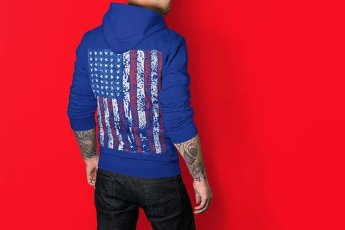 Miniatura 6 de Sudadera con capucha para hombre con bandera estadounidense de Estados Unidos