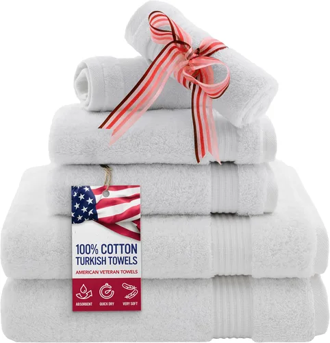 Miniatura 15 de Toalla American Veteran, Juego de Toallas de Mano para Baño de 4, 100% Conjunto de Toallas de Mano Turcas de Algodón, Toallas de Mano Suave