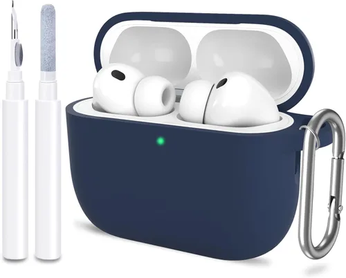 Miniatura 11 de Funda para AirPods Pro 3 con limpiador y protector de silicona suave con llavero para mujeres y hombres, funda para Apple AirPods Pro de 3ª Claro