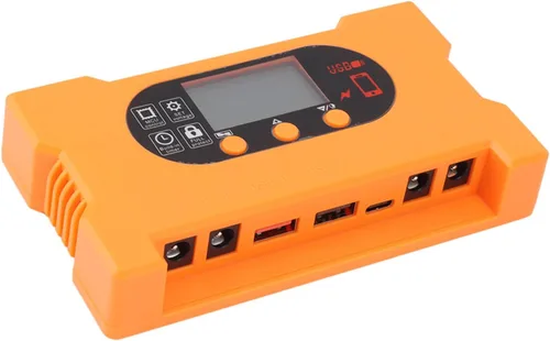 Miniatura 11 de Controlador de carga solar Dual USB tipo C de carga rápida Panel solar Regulador de batería Dc5521 Interfaz 12v/24v Adaptación automática (10A)
