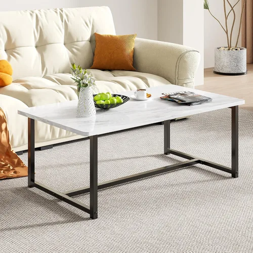 Miniatura 9 de Mesa de centro para sala de estar, mesas centrales rectangulares modernas para espacios pequeños, muebles industriales, mesas auxiliares de sofá