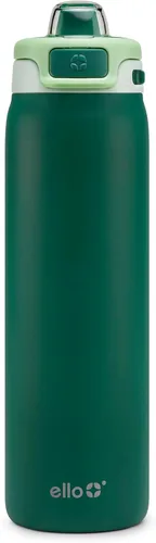 Miniatura 30 de Ello Pop & Fill Insulated Stainless Steel Water Bottle with Quick Fill Lid, Leakproof Locking, Sip or Chug Spout, BPA-Free, Double Wall Vacuum Negro
