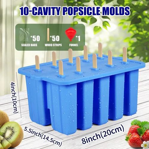 Miniatura 2 de Moldes de silicona para paletas, moldes de paletas de grado alimenticio para niños, molde de paletas caseras, molde de helado sin BPA