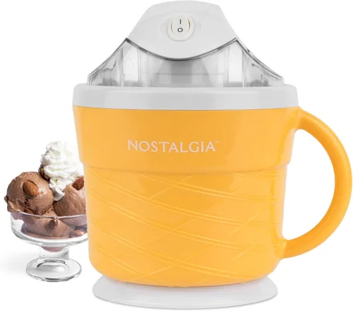 Nostalgia Máquina Eléctrica para Hacer Helado - Máquina de Helado Suave al Estilo Antiguo Prepara Yogur Congelado o Gelato en Minutos - Divertido