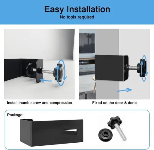 Miniatura 5 de TUPSKY Soporte de montaje de puerta para caja de seguridad, ganchos de puerta ajustables para cerradura de seguridad, llaves de caja de acceso