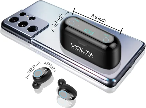 Miniatura 9 de Auriculares inalámbricos V5.3 Bluetooth compatibles con Xiaomi Mi 10 y pantalla LED PowerBank de 2,000 mAh, micrófono 8D Bass IPX7