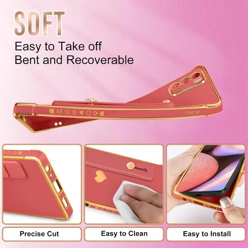 Miniatura 3 de Likiyami Funda 3 en 1 para Motorola Moto G Pure 2021 con diseño de corazón para mujeres y niñas, bonita, de lujo, bonita con soporte, funda estética