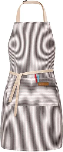 Miniatura 8 de BeLuyi Delantal con babero ajustable con 2 bolsillos, delantales de chef, cocina, cocina, restaurante para mujer, hombre Rayas de vino