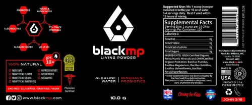 Miniatura 3 de BlackMP Living Powder - Probiótico SBO, minerales fúlvicos y húmicos (30 porciones) Fórmula natural que promueve una salud óptima para mujeres