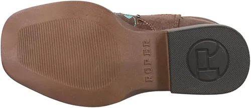 Miniatura 5 de ROPER Niños Niñas Corazón Bordado Punta Cuadrada Casual Botas Mid Calf - Marrón